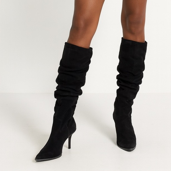 Women’s Black Slouchy Heeled Boots | Approx. Size 9-10 - Picture 1 of 16